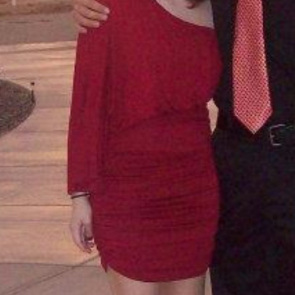 One-Shoulder Red Bodycon Dress